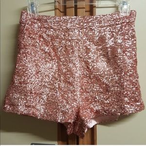 Rose gold sequin hot pants